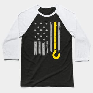 Tow Truck Driver Lives Matter Yellow Line American Flag Baseball T-Shirt